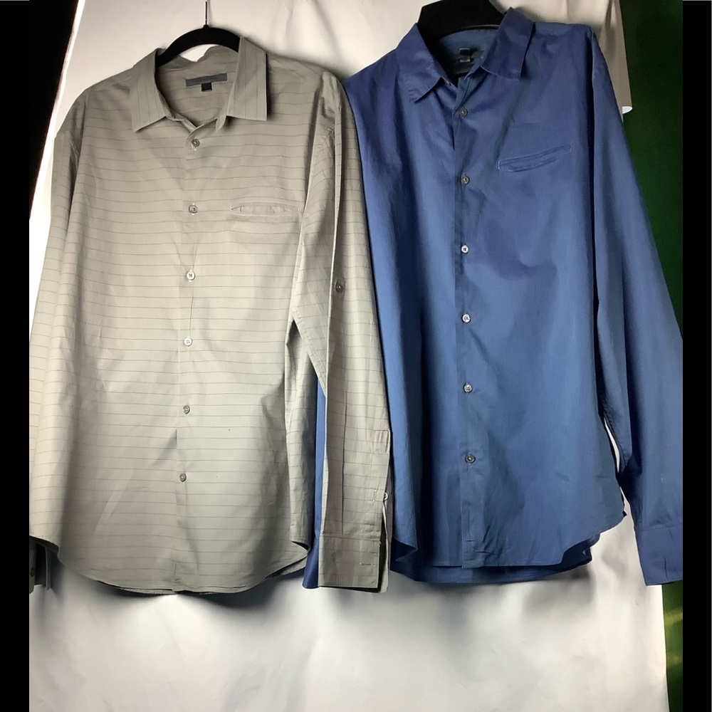 2 John Varvatos Button Down Cotton Dress Shirts